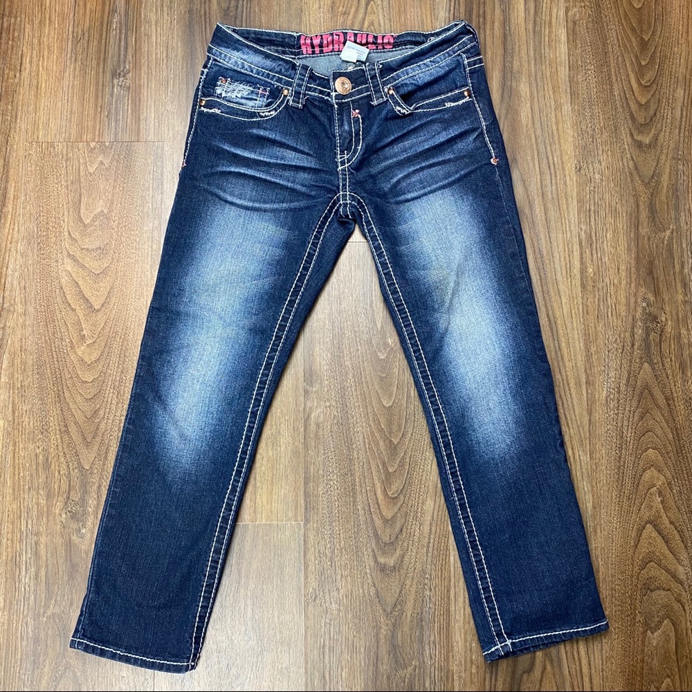 Hydraulic Jeans Bailey Dark Wash Cropped Sz 3/4 - Picture 2 of 5